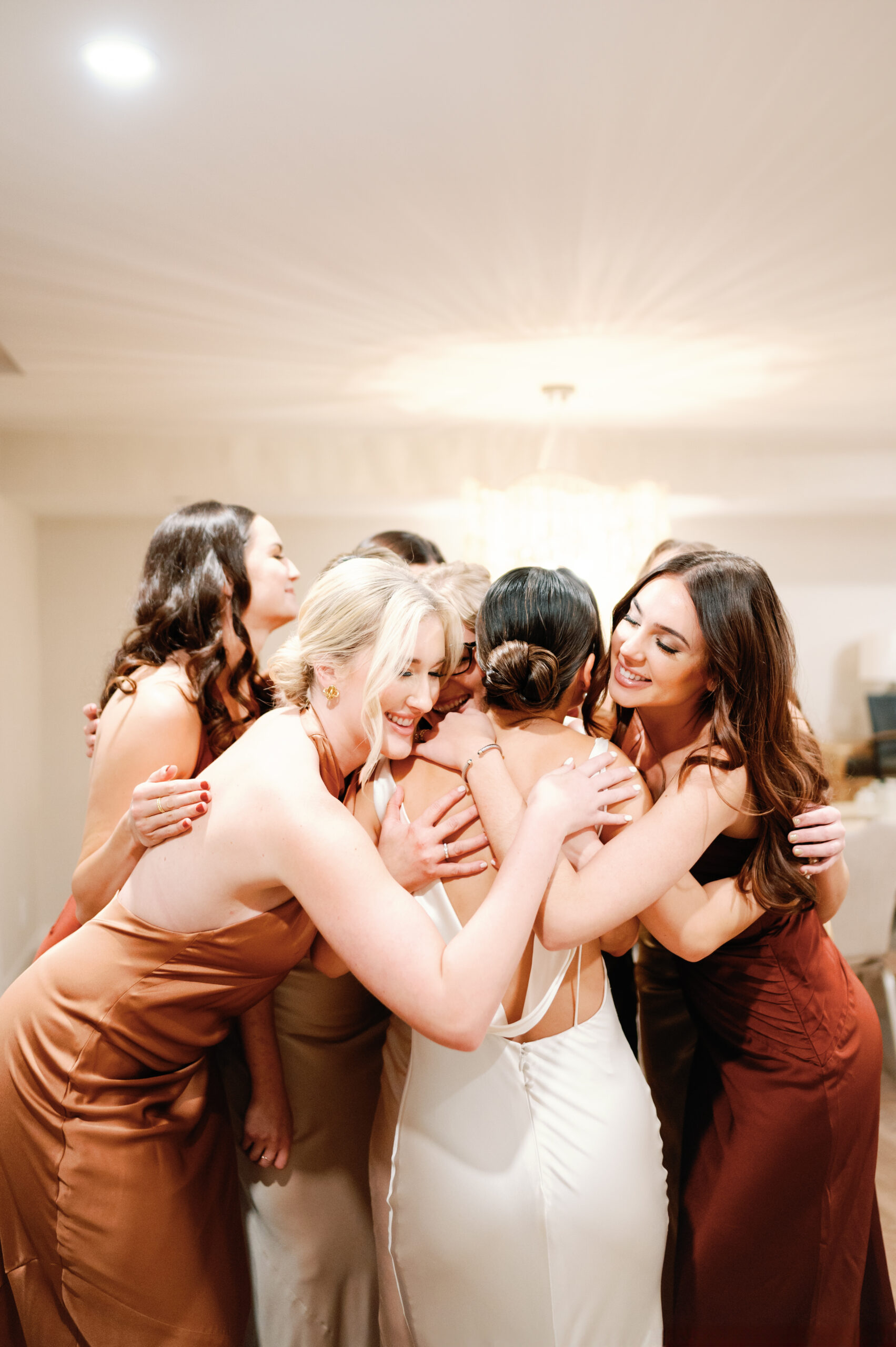 Bridesmaids first look captured by benvenuto wedding photographer