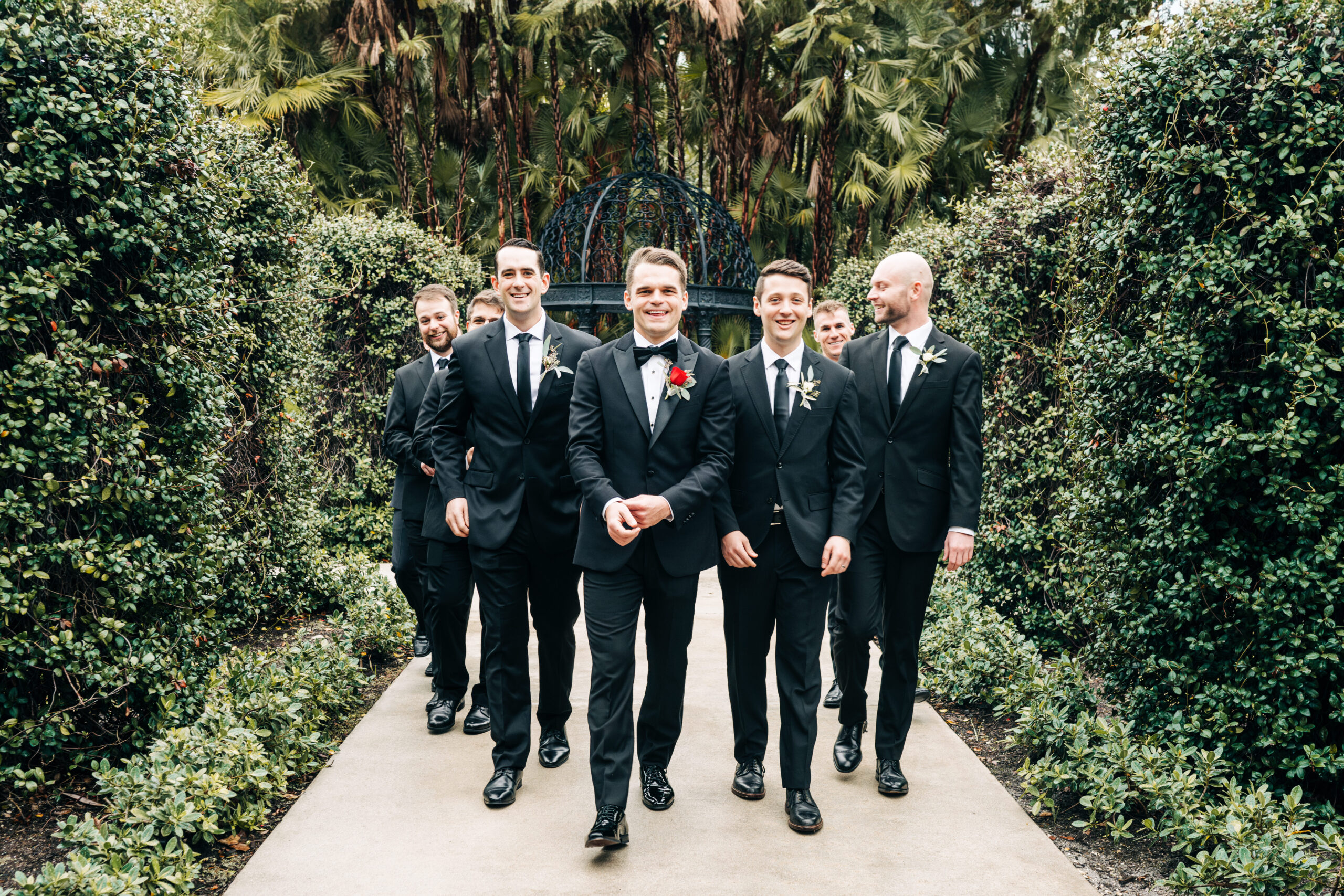 Groom and groomsmen portraits at Benvenuto