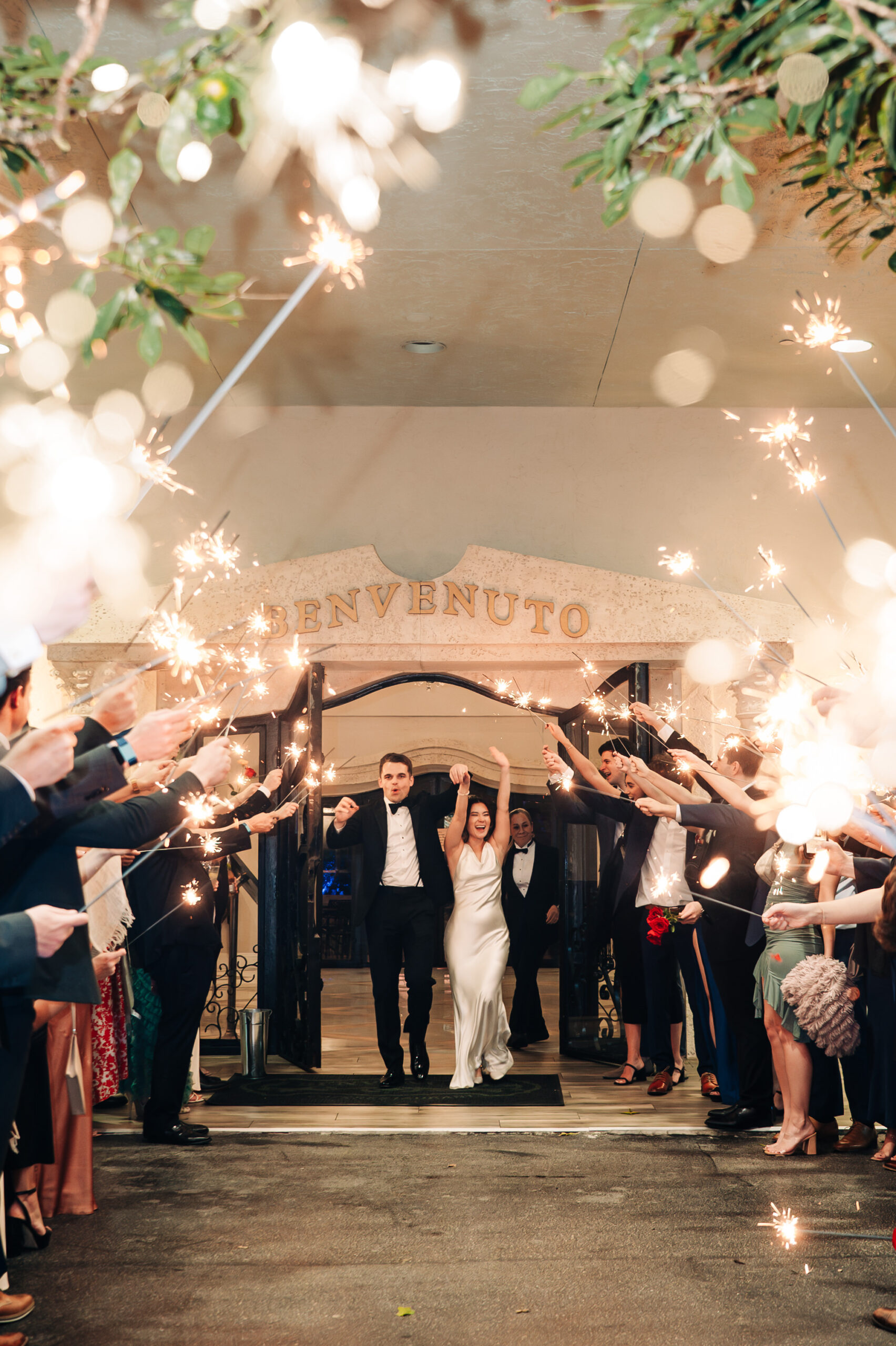 Sparkler exit at Benvenuto in Boynton Beach