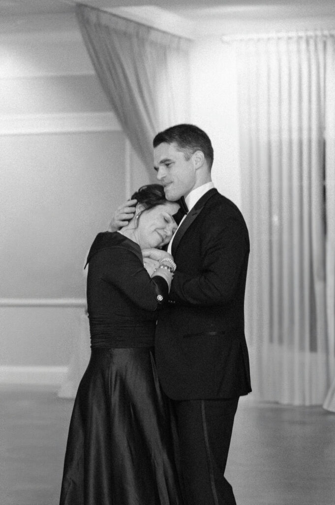 Mom and son dance during wedding in Benvenuto, Boynton Beach